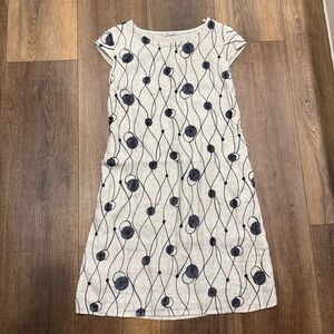Made in Italy linen embroidered blue and gray dress medium
